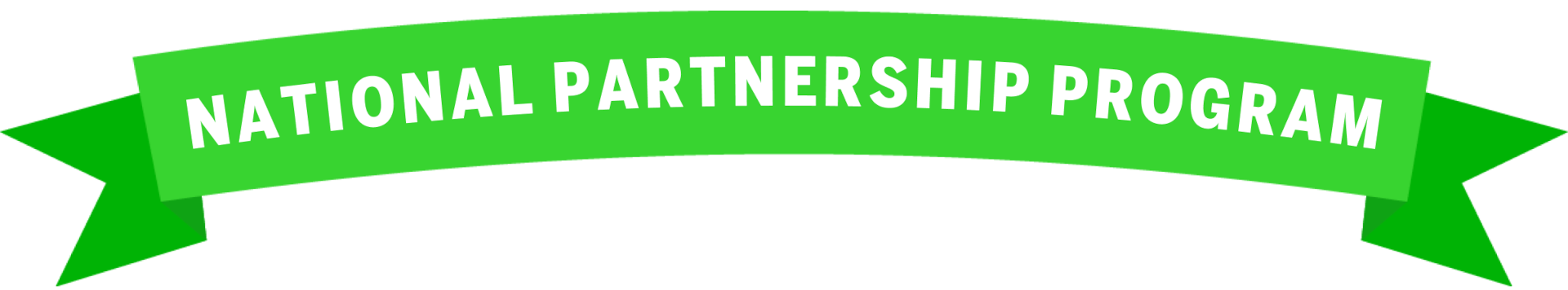 Green Banner with text that says National Partnership Program